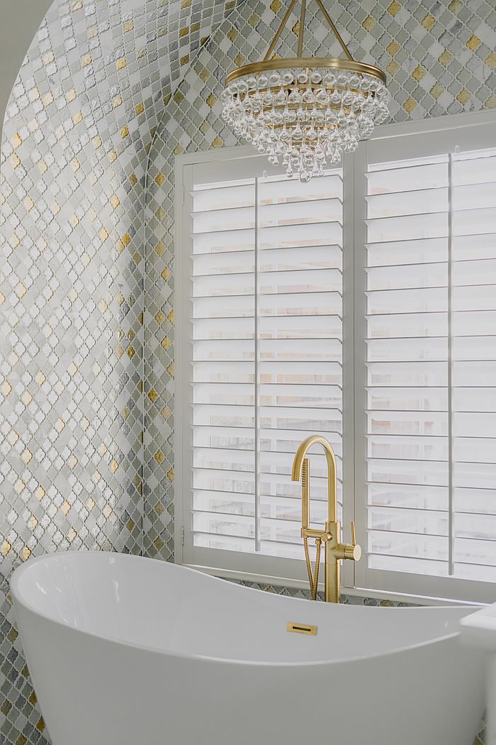 White & Gold Primary Bathroom