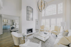 bright, white living room