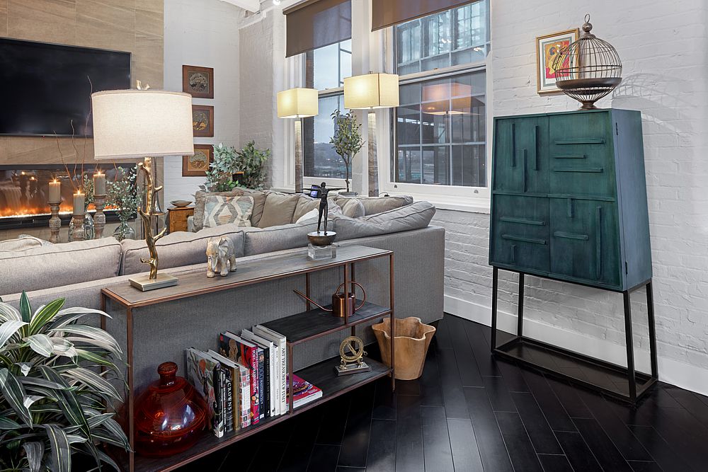 Multiple materials, colors and textures combined in a contemporary home excite the senses and create an eclectic living space.